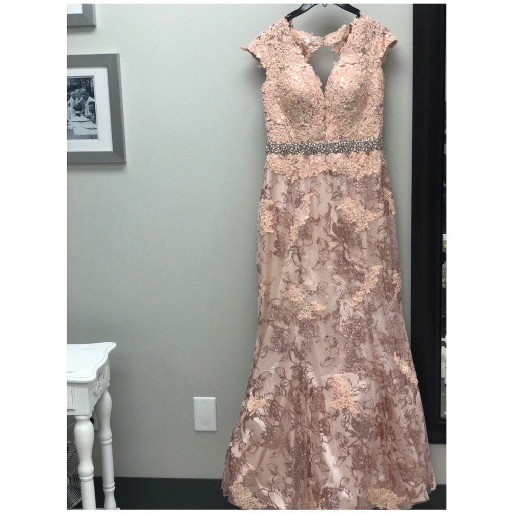 Pink lace sparkle dress